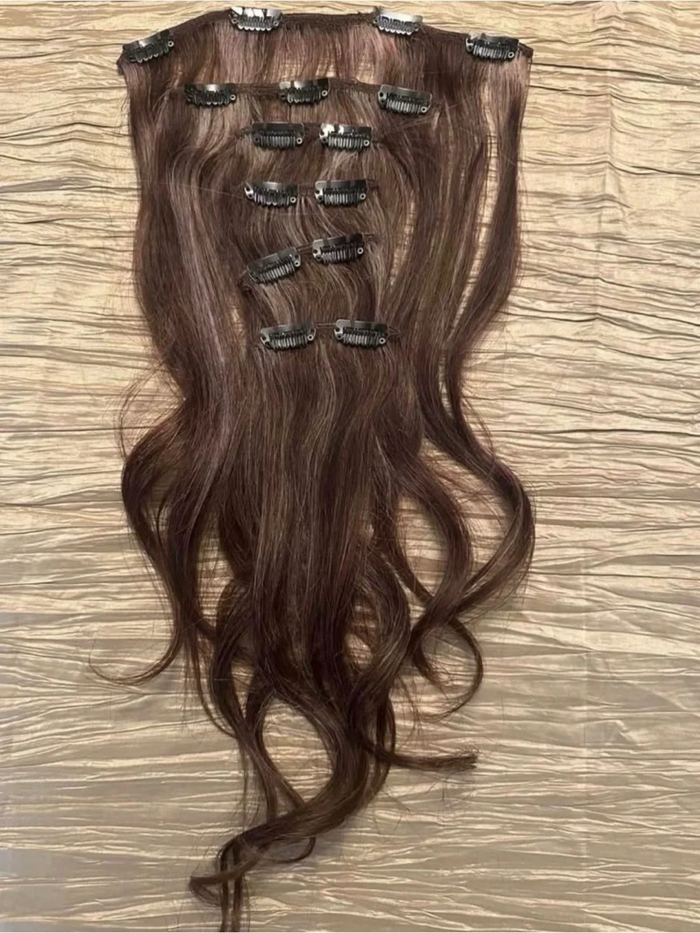Brown Clip-In Hair Extensions - Natural Brown Waves